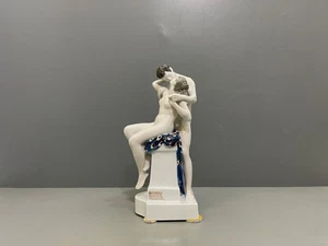 Rosenthal Figur Liebesfrühling Der Kuss Frau Mann Akt R.Aigner 1.Wahl um 1920 - Bild 1 von 22