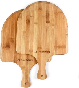 Pizza Peel 12 Inch, 2 Pack Bamboo Pizza Paddle, Wooden Pizza Peels for Making Pi - Picture 1 of 12