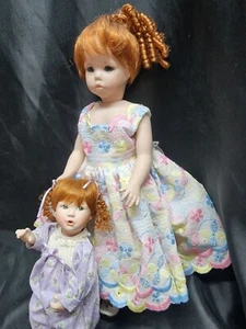 Artist Ooak Doll With matching Baby All Porcelain Little Girl 14 Inch Marie - Picture 1 of 12