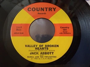 Jack Abbott - Valley Of The Broken Hearts VG++ 45 7" Record 1966 Obscure Country - Picture 1 of 2