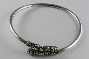 Silver Bangle Solid Armband Real 925 Silver /592 - Picture 1 of 4