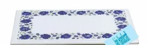 12"X18" White Marble Table Top Coffee Inlay Blue Lapis Malachite Room Decor - Picture 1 of 4