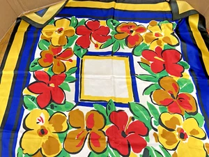 Vintage Oleg Cassini Floral Piece Pattern Square Scarf 34" x 34" - Picture 1 of 4