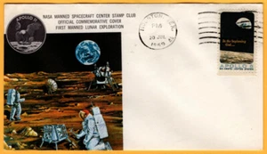 Space: Apollo 11 July 20 1969 Houston TX 1st Moon Landing, NASA Stamp Club - Picture 1 of 1