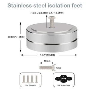 4PCS HIFI Solid Aluminium Audio Speaker Subwoofer Isolation Foot Pad Stand DIY - Picture 1 of 5