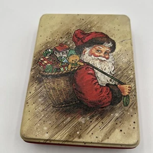 Prensa popurrí vintage 1986 Papá Noel Navidad estaño pintura craquelada Hong Kong - Imagen 1 de 7