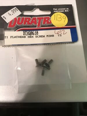Duratrax DTXQ0610 Titanium Countersunk Flat Head Hex Screw{M3x8x5pc}NIP USA Ship - Image 1 of 2