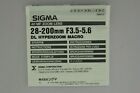 Bedienungsanleitung Sigma AF-MF 28-200mm F3.5-5.6 DL Objektiv lens (11121449)