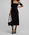 $2990 Alexander McQueen Women's Black Cut-Out One-Shoulder Bandage Midi Dress S
