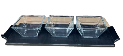 LIBBEY 4 Pieces Slate Condiment Server Celebrate Everyday - New - Image 1 of 4