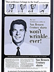 Ronald Reagan President Elect Van Heusen Vintage 1981 Original Print Ad 2 Page - Picture 1 of 4