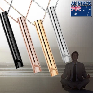 Stainless Steel Breathlace Quit Smoking Anxiety Stress Relief Breathing Necklace - Picture 1 of 16