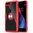 for iPhone 7/8 Plus 360° Rotating Magnetic Clear Ring Case Cover RED