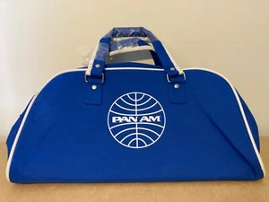 Bolso de mano vintage Pan Am cabina AZUL dimensiones 19" x 9" x 10" retro - Imagen 1 de 10
