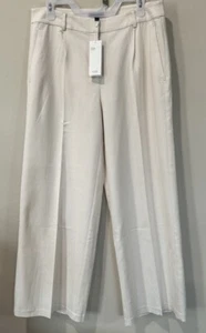 EILEEN FISHER Drapey Tencel Stretch Wide Leg Trouser Pants Ivory White Sz 10 - Picture 1 of 10