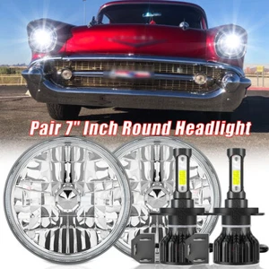 FOR Chevrolet Two-Ten Series 1953-1957 Pair 7" Inch Round Headlight+Hi-Lo Beam - Picture 1 of 16