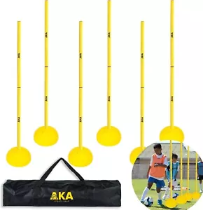 AKA Sports 6 x 1m Agility Poles with Water Filled Bases for Soccer, Field - Picture 1 of 7