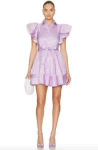 Aje Dress Womens 2 US 6 AU XS* Lilac Purple Kindred Frill Mini - Picture 1 of 16