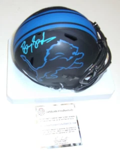 BARRY SANDERS DETROIT LIONS,HOF 2004 SCHWARTZ/COA SIGNIERT MINI HELM - Bild 1 von 1