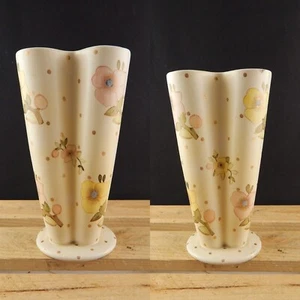 ANTICO VASO QUATTRO COLONNE CERAMICA LENCI TORINO 1930 DECORO FLOREALE POLICROMO - Foto 1 di 11