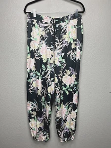 City Chic Size 18 Floral Sleep Pants in Black, Pink and Sage Green. Barely Worn - Picture 1 of 7