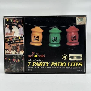Vintage Patio String Lights 1989 7 Party Patio Lites 15’ Cord*BULBS NOT INCLUDED - Bild 1 von 10