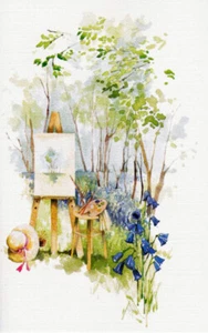 Artist in Garden Scene THINKING OF YOU Card With Bible Text Isaiah 26:3 - EB8067 - Picture 1 of 1