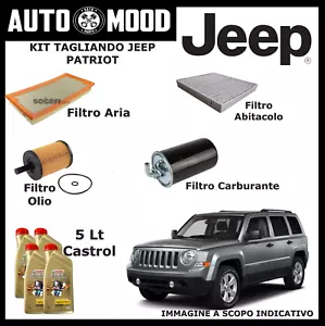KIT TAGLIANDO JEEP PATRIOT DODGE CALIBER 4 FILTRI + 5 LITRI OLIO CASTROL 5W30 LL - Picture 1 of 1