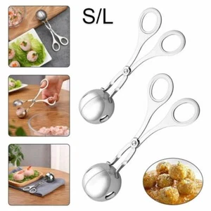 Meatball Making Spoon Meatball Maker Rubber Handle Meatball Spoon Silver NEW - Picture 1 of 20