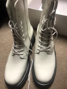 ASH white leather women boots 9 - Picture 1 of 4