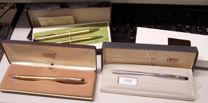 Lot Cross 12 kt. gold filled pen pencil set # 6601 unused AMI, 1/20 12K & Chrome - Picture 1 of 10