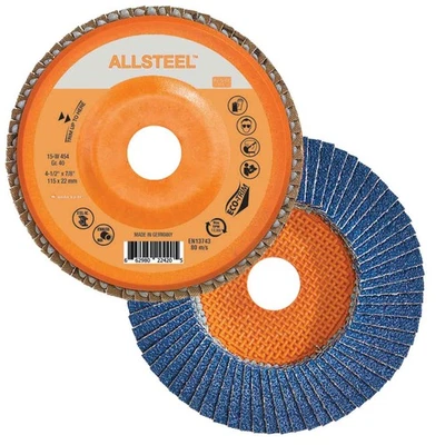 Walter 15W454 4-1/2x7/8 ALLSTEEL Flap Disc Eco-Trim Back 40 Grit Type 27 10 pack - Image 1 of 2