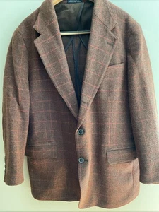 Vintage Genuine Oregon Tweed Pendleton Wool Blazer Size 42 Brown Elbow Patches - Picture 1 of 9
