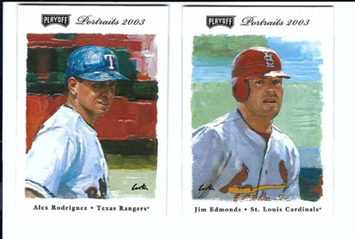 Alex Rodriguez / Jim Edmonds 2003 Playoff Portraits PROMOs #s 65 & 60 - Image 1 of 2