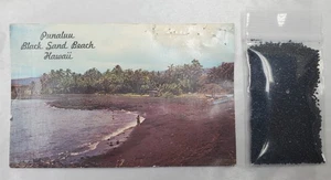 Postcard Punaluu Black Sand Beach Hawaii - With Actual Beach Sand From There - Picture 1 of 8