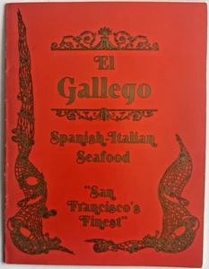 San Francisco CA EL GALLEGO PESCE SPAGNOLO-ITALIANO 1979 Ristorante Mini Menu 1F - Foto 1 di 6