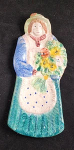 ITALICA ARS Mujer Campesina Cuchara Reposapiés Colgante Pared Pintado a Mano Italia - Imagen 1 de 6