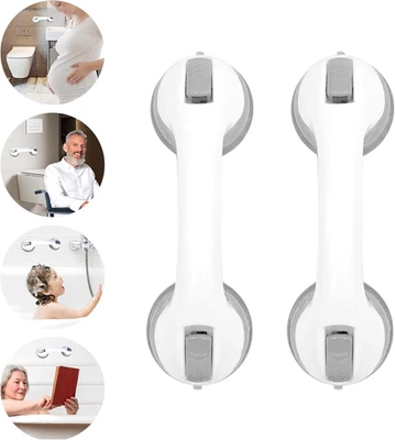 2 Pezzi Maniglie Doccia Ventosa,Maniglia Doccia Anziani Ventosa,Maniglie Di Ausi - Immagine 1 di 4