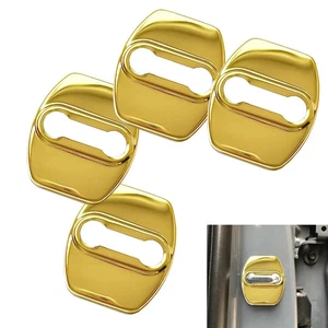 4x Gold Stainless Steel Door Latch Striker Cover Fits Telluride Seltos Sportage - Picture 1 of 4