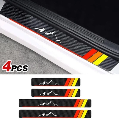 4pcs For Toyota Avalon 2012+ Car Door Sill Protector Mountain Carbon Fiber Cover Foto 1 de 4