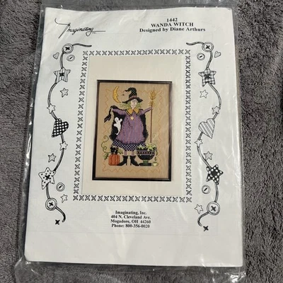 1998 DIANE ARTHURS Wanda Witch Halloween Counted Cross Stitch Pattern #1442 - Image 1 of 3