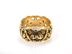 Wunderschöner Damenring Band 14 Karat Gelbgold floral durchbrochen - Bild 1 von 11
