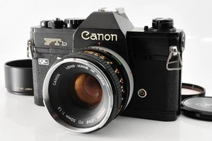 Canon FTb QL fotocamera reflex pellicola 35 mm nera obiettivo FD 50 mm F1.8 dal Giappone【Ecc】 - Foto 1 di 14