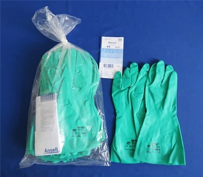 12 Paar ANSELL Chemieschutz Handschuhe Gr. 11 Solvex® 37-695 - Kat. III grün - Bild 1 von 4