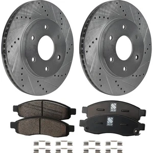 Front Brake Disc Rotors and Pads Kit for INFINITI QX56 Nissan Armada TITAN 2005 - Picture 1 of 12
