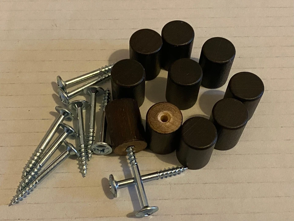 10086316x10 (114667) IKEA Holzknöpfe für BILLY Bücherregal OXBERG Türen, schwarz braun - Bild 1 von 1