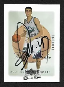 Andrei Kirilenko Signed Auto 2001-02 Upper Deck Sweet Shot Jazz Rookie RC Card - Picture 1 of 2