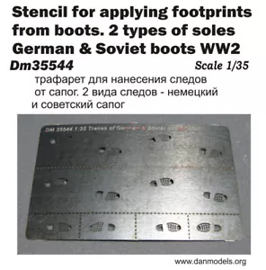 Dan Models 35544 Schablone zum Aufbringen von Fußabdrücken von Stiefeln 2 Typen WWII 1/35 - Bild 1 von 11