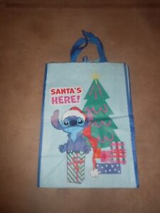 LILO AND STITCH LARGE 13.5" x 19" x 8" SANTA'S HERE! DISNEY REUSABLE TOTE BAG