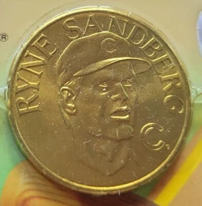 RYNE SANDBERG Sport Stars Coleccionista 1990 con moneda de bonificación (SELLADA) MLB Chicago Cubs - Imagen 1 de 8